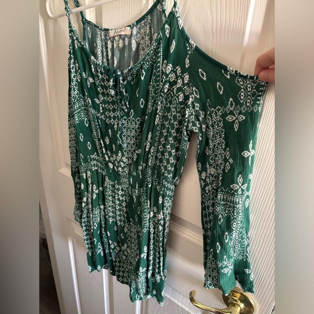 Green and White dress from Freebird
